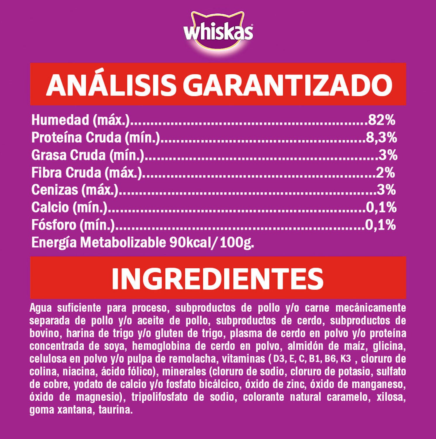 Alimento Húmedo Gato Adulto Whiskas Castrados Carne 85 g - Image 4
