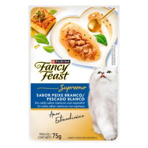 Alimento Húmedo Gato Fancy Feast Supremo Pescado en Caldo Mariscos 75 g