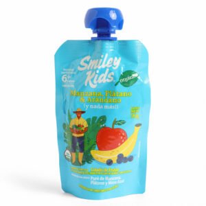 Colado Orgánico Smiley Kids Manzana, Plátano y Arándano 90 g
