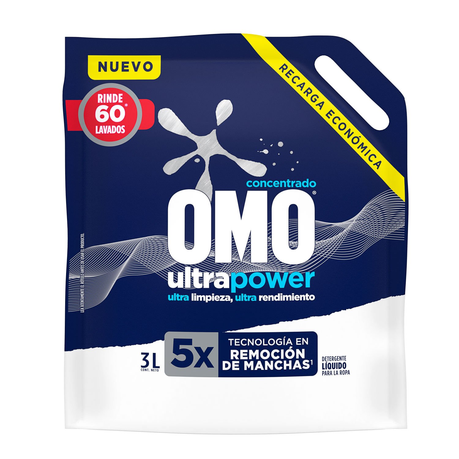 Detergente Líquido Omo Matic Ultra Power Doypack 3 L - Image 2