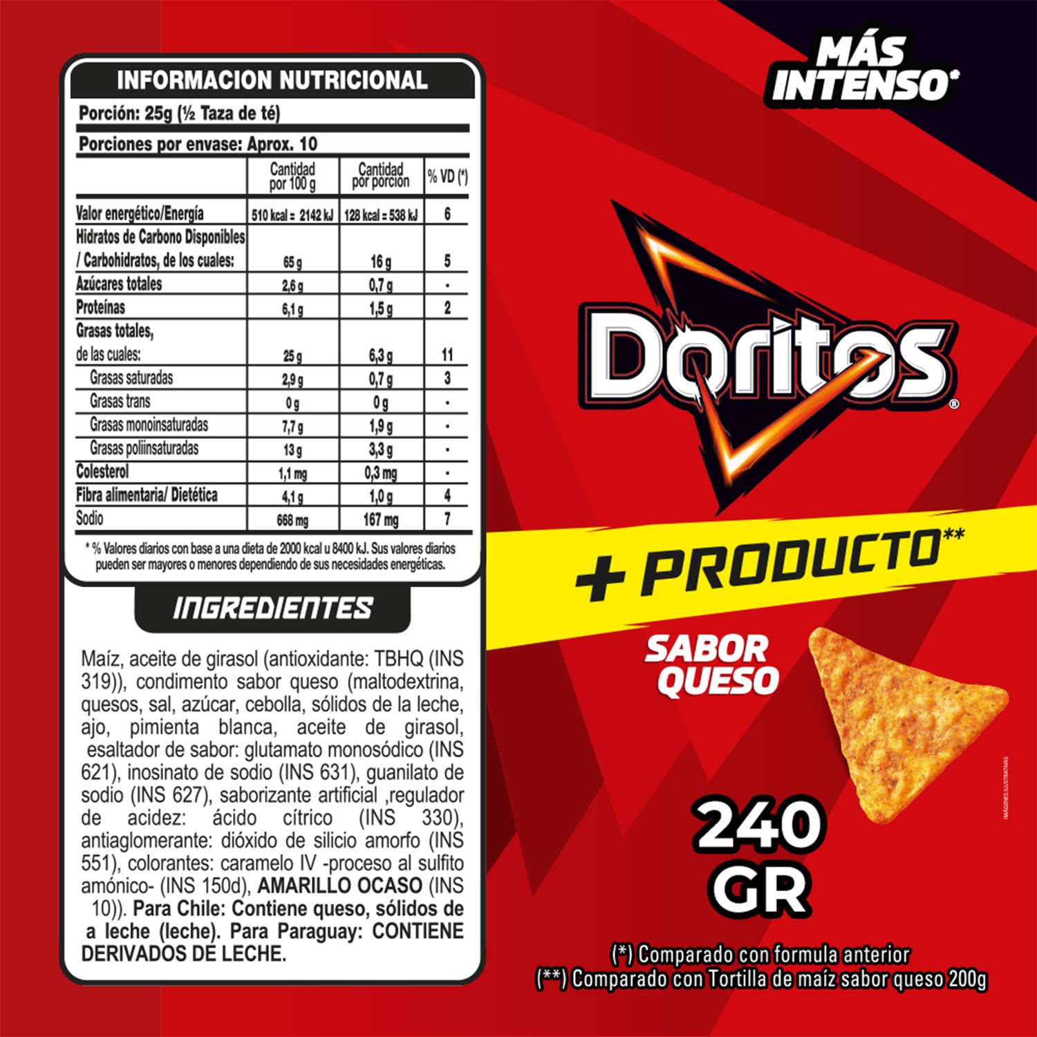 Snack Doritos Queso 240 g - Image 2