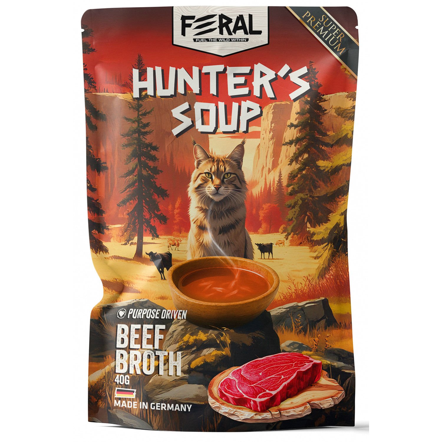 Sopa Gato Feral Vacuno Pouch 40 g