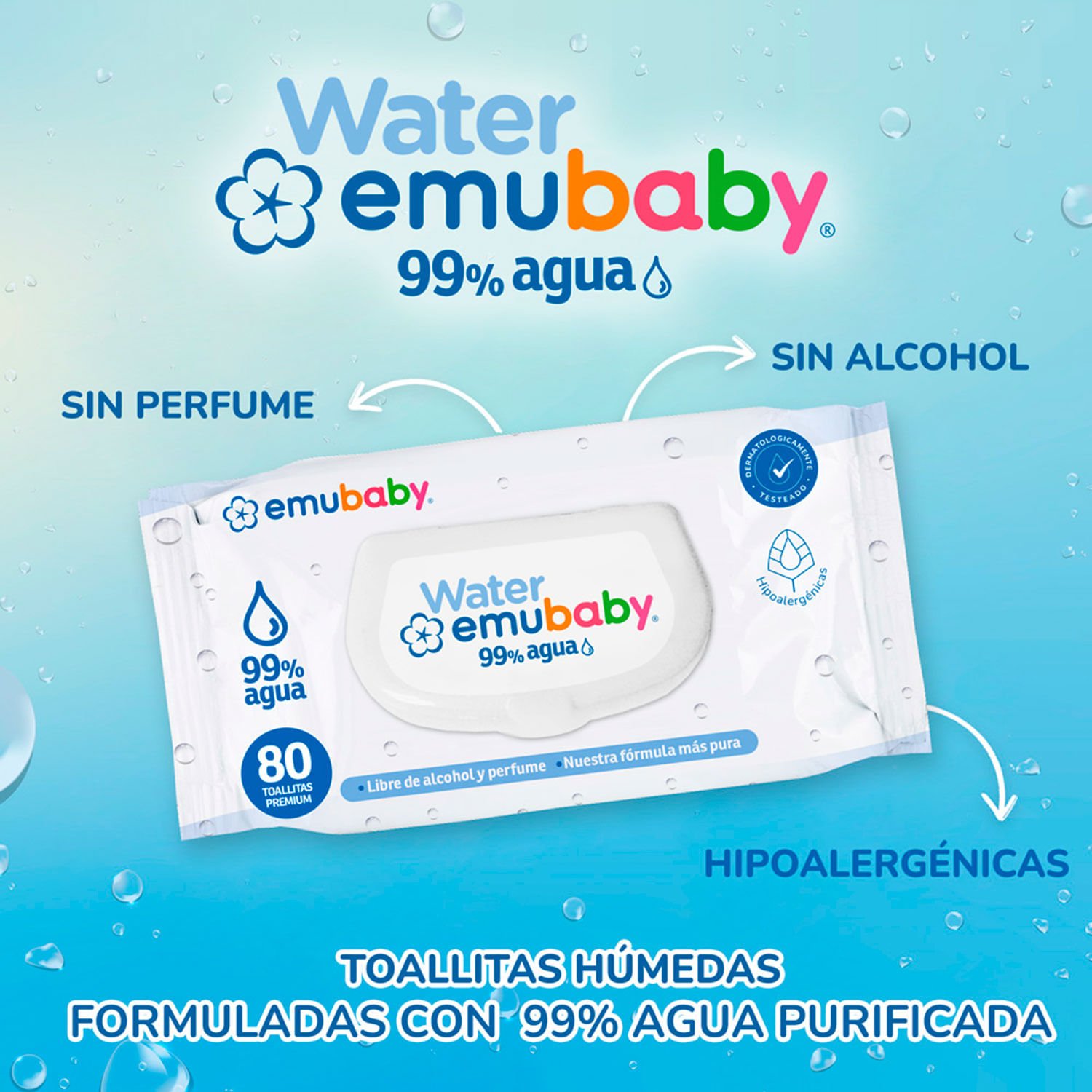Toallas Húmedas Emubaby Water 320 un. - Image 3