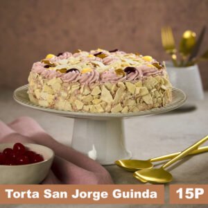 Torta San Jorge Guinda: Hojarasca, Crema, Manjar y Salsa de Guinda 15 Porciones